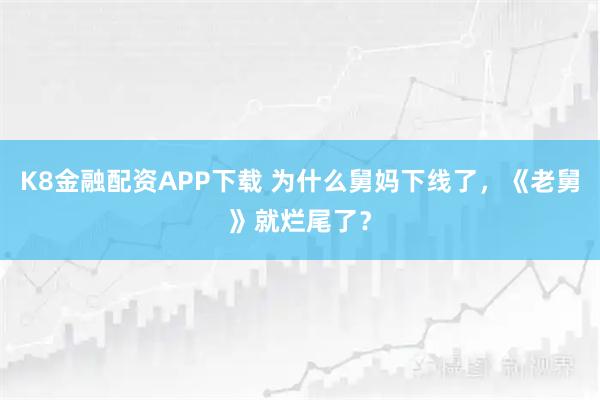 K8金融配资APP下载 为什么舅妈下线了，《老舅》就烂尾了？