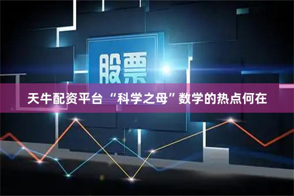 天牛配资平台 “科学之母”数学的热点何在